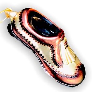 Large Blown mercury Glass Golf Shoe Christmas Ornament Dept 56